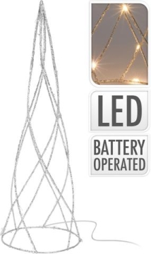 Pyramida svítící LED stříbrná menší