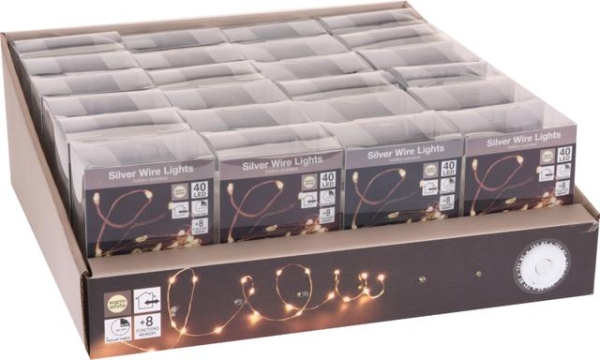 Řetěz 40 LED zlatý s časovačem