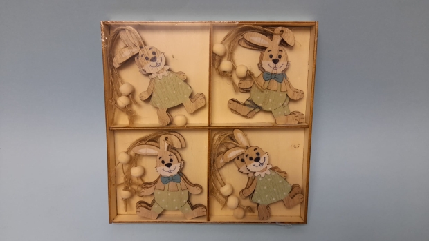 Ozdoba králík dřevo sd 12ks