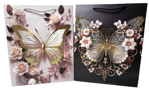 Taška motýl s květinami střední