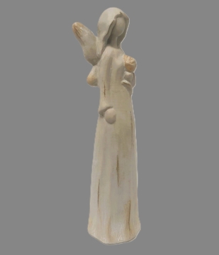 Anděl keramika design dřevo 30cm