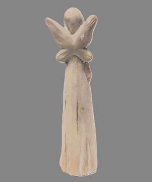 Anděl keramika design dřevo 30cm