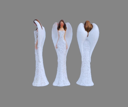 Anděl bílý květinové šaty 10cm