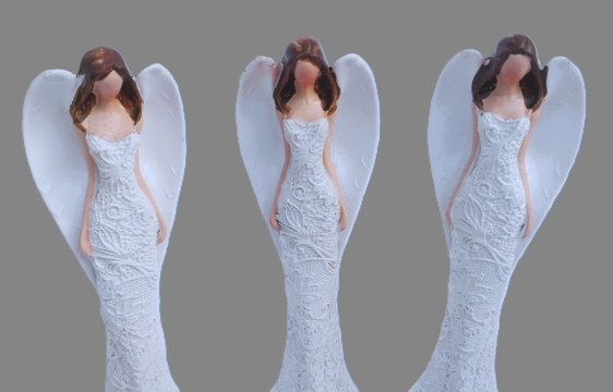 Anděl bílý květinové šaty 10cm