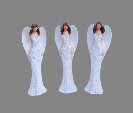 Anděl bílý květinové šaty 10cm