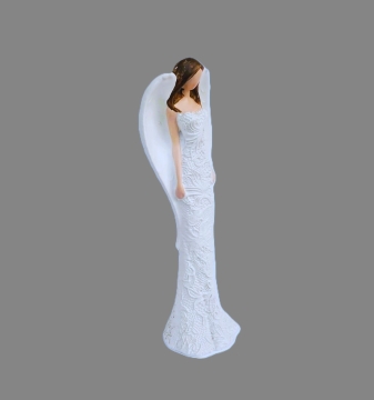 Anděl bílý květinové šaty 15cm