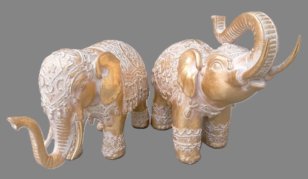 Slon zdobený zlatý 2 druhy velký