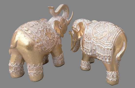 Slon zdobený zlatý 2 druhy velký