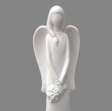 Anděl bílý s květinou 20cm Anděl bílý s květinou 20cm