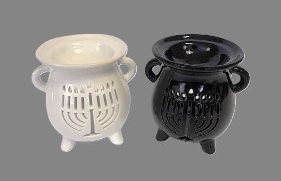 Aromalampa černá+bílá svícen