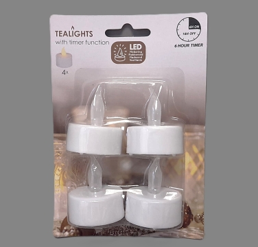 Svíčka čajovka LED sd 4ks – 5x3,5 cm
