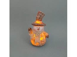Sněhulák v klobouku svítící menší