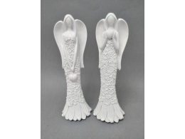 Anděl bílý květinové šaty 20cm