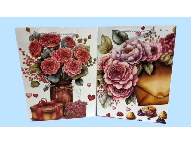 Taška motiv pivoňky střední