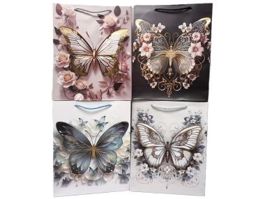 Taška motýl s květinami střední