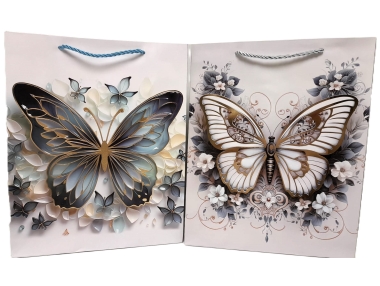 Taška motýl s květinami střední