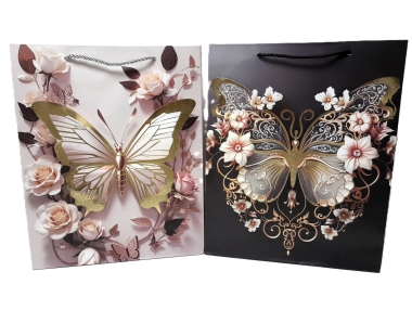 Taška motýl s květinami střední