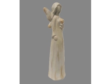 Anděl keramika design dřevo 30cm