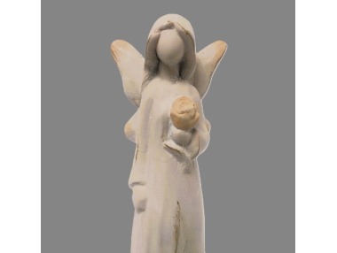 Anděl keramika design dřevo 30cm