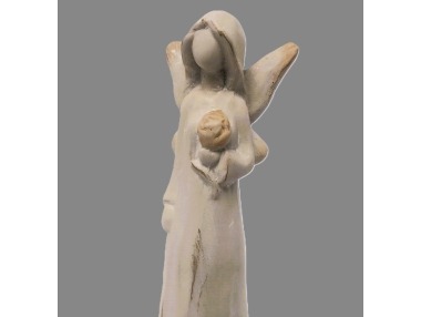 Anděl keramika design dřevo 30cm