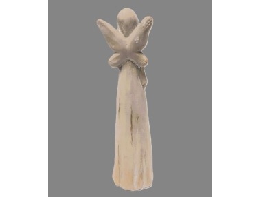 Anděl keramika design dřevo 30cm