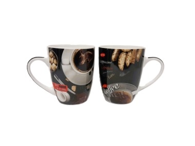 Hrnek černá motiv káva 325ml