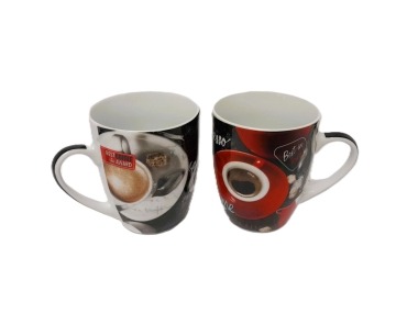 Hrnek černá motiv káva 325ml
