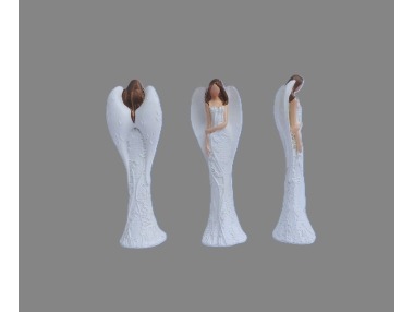 Anděl bílý květinové šaty 10cm