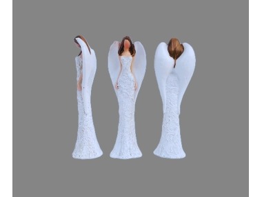 Anděl bílý květinové šaty 10cm