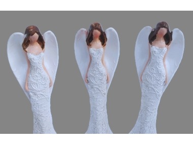 Anděl bílý květinové šaty 10cm