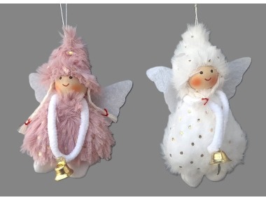 Anděl se zvonkem závěsný 2 druhy