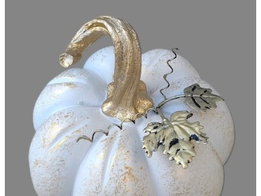 Dýně bílá zlatá stopka s lístky