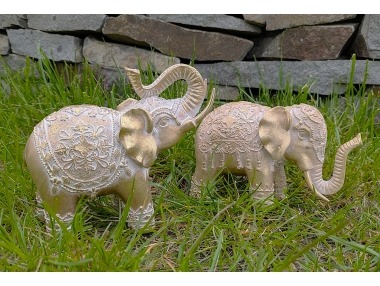 Slon zdobený zlatý 2 druhy menší