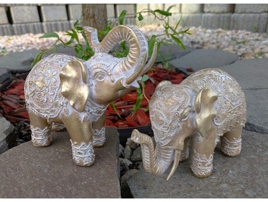 Slon zdobený zlatý 2 druhy menší