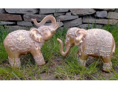 Slon zdobený zlatý 2 druhy velký