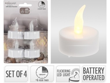 Svíčka čajovka LED sd 4ks – 5x3,5 cm