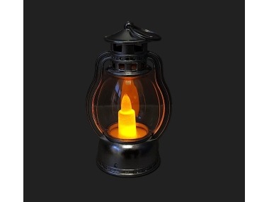 Lucerna stříbrná malá LED – 9x6 cm