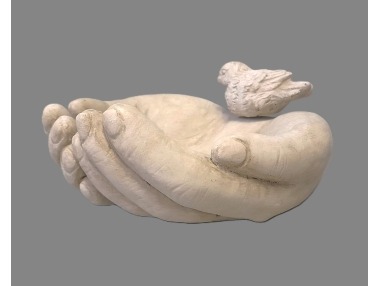 Ruce s ptáčkem miska – 22x21 cm